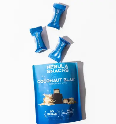 Coconaut Blast pouch with individually wrapped chocolate bites